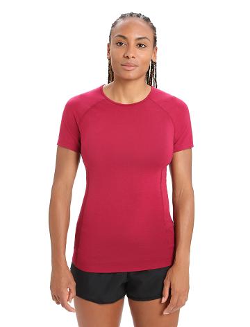 Women's Icebreaker BodyfitZone™ Merino 150 Zone Short Sleeve Crewe Thermal Top Base Layers Cherry | CA 1058BEXC